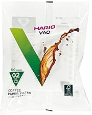 HARIO Paper Coffee Filters for V60 Dripper, Compatible with Size 02, White, 100 Pack, 100 Pieces, VCF-02-100W
