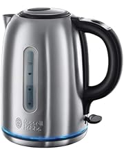 Russell Hobbs Brushed Stainless Steel Electric 1.7L Cordless Kettle (Quiet & Fast Boil 3KW, Removable washable anti-scale filter, Push button lid, Perfect pour spout) 20460