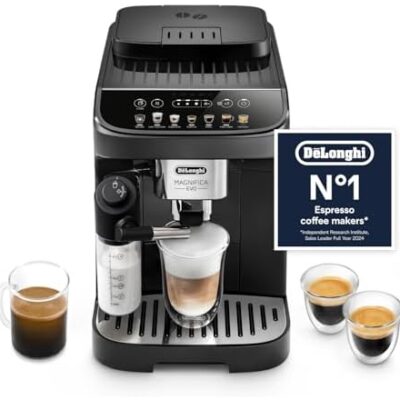 De'Longhi Magnifica Evo, Bean to Cup Coffee and Cappuccino Maker, 1450 watts, 250g bean container, 1.8L water container, ECAM292.81.B, Plastic, Black