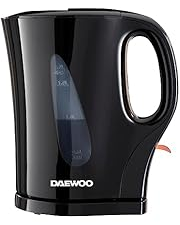 Daewoo Essentials 1.7L Fast Boil Electric Kettle -- Black Plastic Cordless Jug with Auto Shut-Off & Boil-Dry Protection, Compact, Easy to Use & Clean