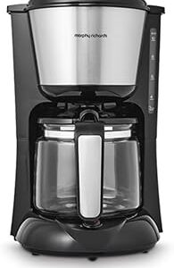 Equip Filter Coffee Machine, Coffee Maker for Instant Coffee, Pour Over Technology, 10 Cup, Anti Drip, Reusable Filter, Keep Warm, Aroma Blender, Black/Brushed Steel, 162501