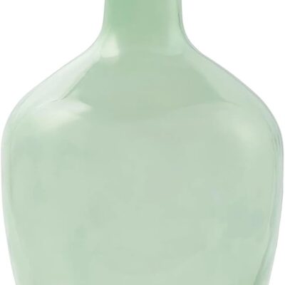 Tinted Glass Bottleneck Vase, 12'', Green