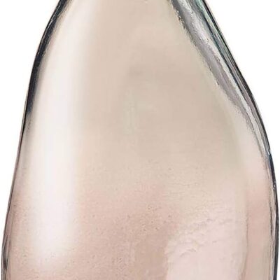 VivaTerra Oblong Recycled Glass Balloon Vase – Handblown Glass Vases for Centerpieces – Unique Organic Shape in a Delicate Clear Color – Sustainable and Unique Home Decor (14" H x 8.25" Dia.)