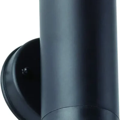 National Lighting Icarus Outdoor Lights - Mains Powered Dimmable Outdoor Security Lights - GU10 LED Up Down Black Outdoor Wall Lights - IP44 Weatherproof Wall Lights