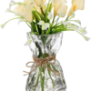 Covzoe Glass Vase, 8.7 Inch Tall Irregular Shaped Flower Vase with Hemp Rope, Clear Art Decorative Vases, Modern Home Bouquet Vases for Wedding, Living Room, Dining Table, Office