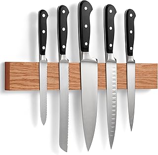 Magnetic Knife Rack in Oak with Extra-Strong Magnet - 40 cm
