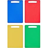 Chef Aid Multi Colour Chopping Board Set, Multipurpose Anti-Slip Surface, Easy to Clean and Dishwasher Safe with Handle, Pack of 4 Cutting Boards Each Measuring 35cm x 25cm