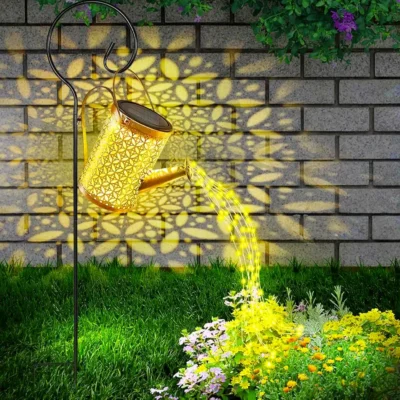 CUQOO Solar Watering Can Lights – LED Cascading Fairy Lights Outdoor, Waterproof Garden Ornament & Solar Powered Decoration for Patio, Yard, Balcony, Pathways – Charming Garden Gift & Decor