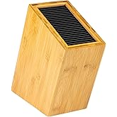 Rockingham Forge Wooden Bamboo Universal Knife Block for up to 20 Knives - Tidy Kitchen Storage Solution for Multiple Knife Types up to 20cm Blade Length