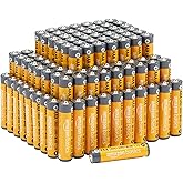 Amazon Basics 100-Pack AAA Alkaline High-Performance Batteries, 1.5 Volt, 10-Year Shelf Life